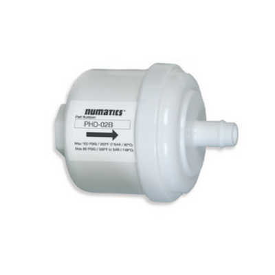 PHD-02B NUMATICS/AVENTICS IN-LINE FILTER PH SERIES 1/4" NPT INLET 1/2" BARB OUTLET 0.3 MICRON