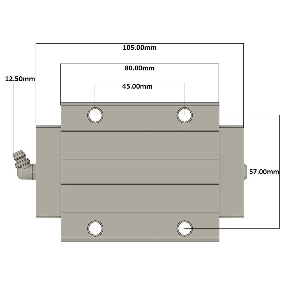 LSH25BK-F1L-H-SB-M6 AIRTAC PROFILE RAIL BEARING<br>LSH 25MM SERIES, HIGH ACCURACY WITH MEDIUMIUM PRELOAD (SB), TOP MOUNTING FLANGE - LONG BODY