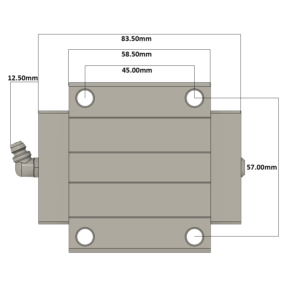 LSH25BK-F2N-H-B-M6 AIRTAC PROFILE RAIL BEARING<br>LSH 25MM SERIES, HIGH ACCURACY WITH LIGHT PRELOAD (B), BOTTOM MOUNTING FLANGE - NORMAL BODY