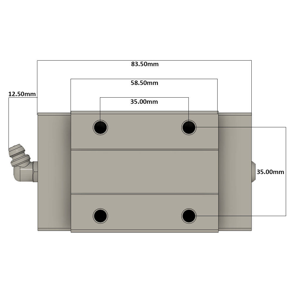 LSH25BK-HN-H-B-M6 AIRTAC PROFILE RAIL BEARING<br>LSH 25MM SERIES, HIGH ACCURACY WITH LIGHT PRELOAD (B), SQUARE MOUNT - NORMAL BODY