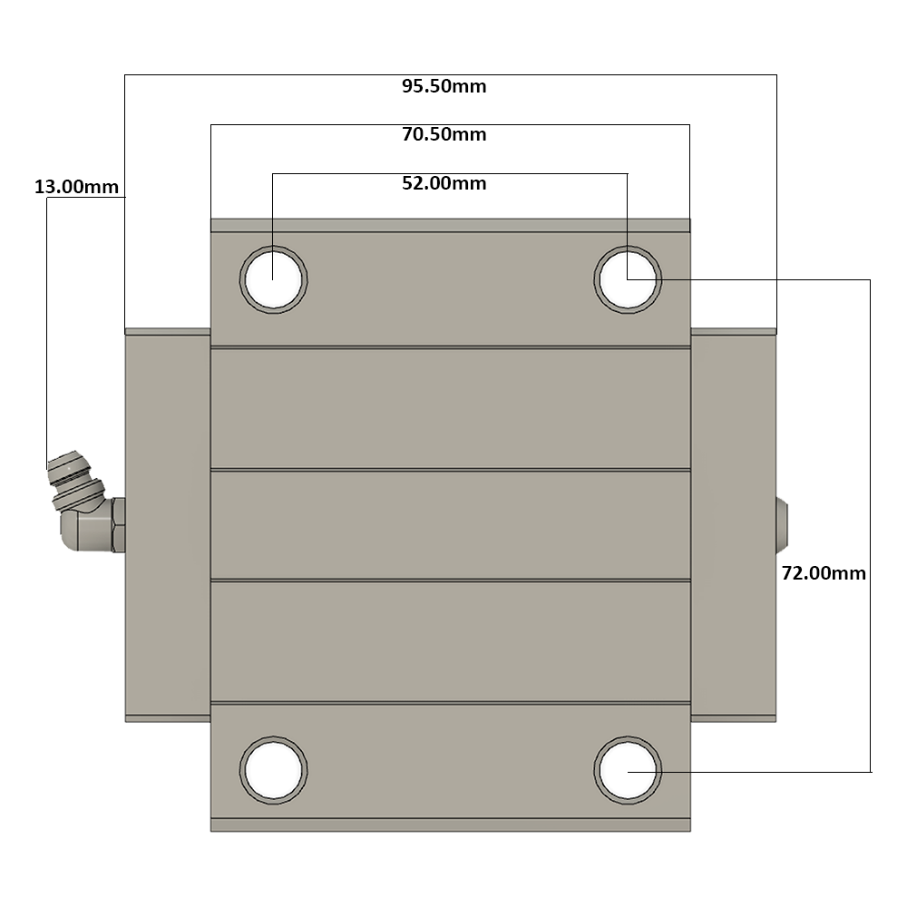 LSH30BK-F1N-N-B-M6 AIRTAC PROFILE RAIL BEARING<br>LSH 30MM SERIES, NORMAL ACCURACY WITH LIGHT PRELOAD (B), TOP MOUNTING FLANGE - NORMAL BODY