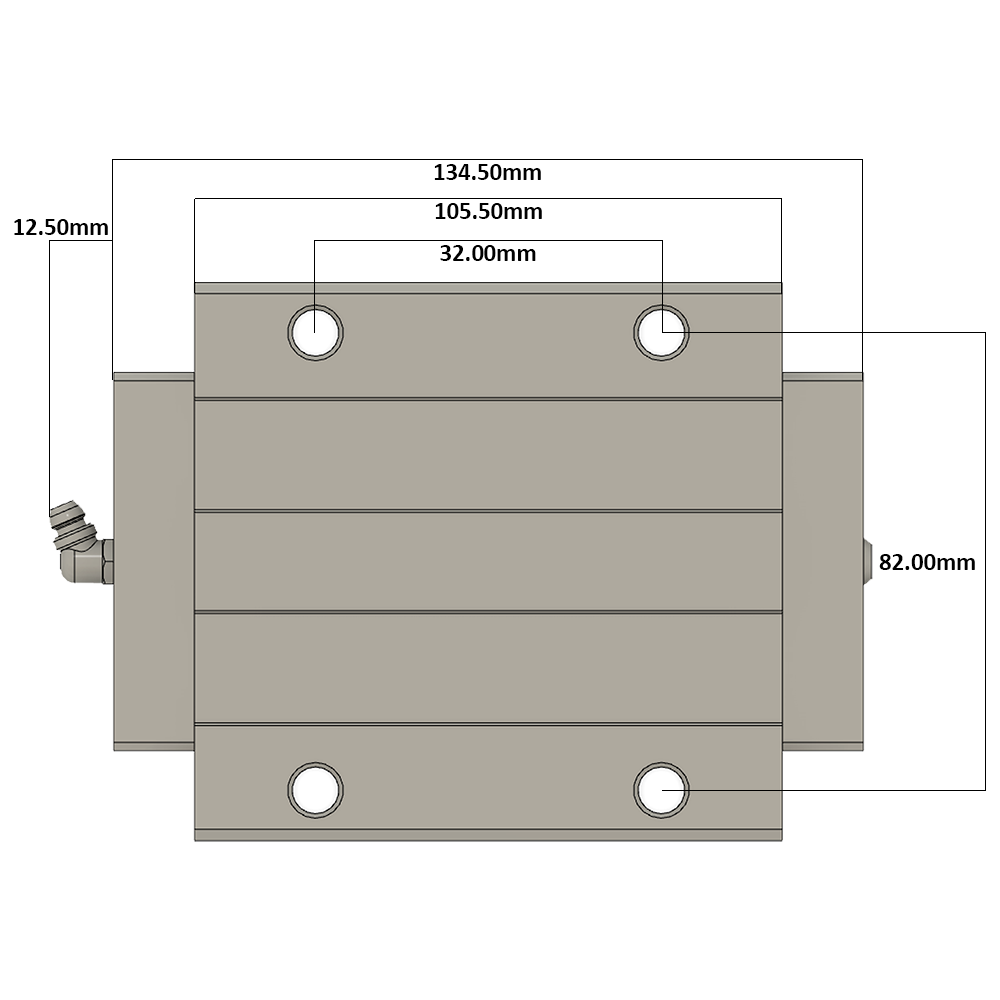 LSH35BK-F1L-H-D-M6 AIRTAC PROFILE RAIL BEARING<br>LSH 35MM SERIES, HIGH ACCURACY WITH NO PRELOAD (D) STANDARD, TOP MOUNTING FLANGE - LONG BODY