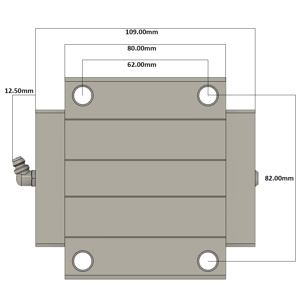 LSH35BK-F2N-H-B-M6 AIRTAC PROFILE RAIL BEARING<br>LSH 35MM SERIES, HIGH ACCURACY WITH LIGHT PRELOAD (B), BOTTOM MOUNTING FLANGE - NORMAL BODY