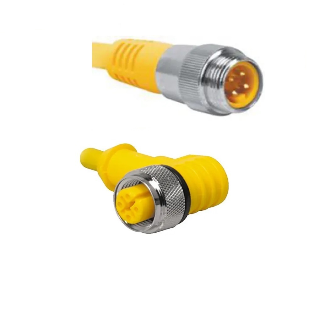 WK 4.4T-5-RS 4.4T/S1064 TURCK CORDSET<BR>4 PIN M12 F/M ELB/STR 5M TPE BK 22AWG 250VAC/DC