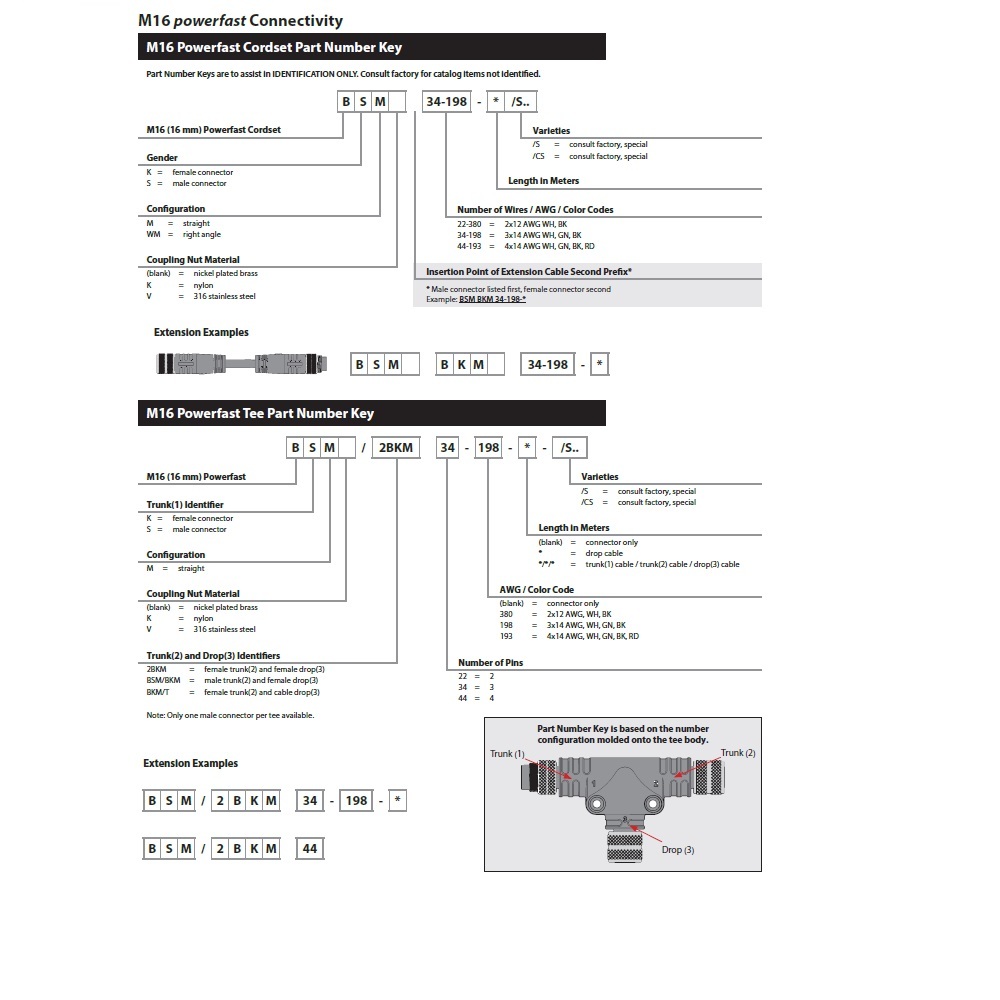 BKM BKM 34-0 TURCK ADAPTOR<BR>3 PIN M16 F/F STR 600VAC