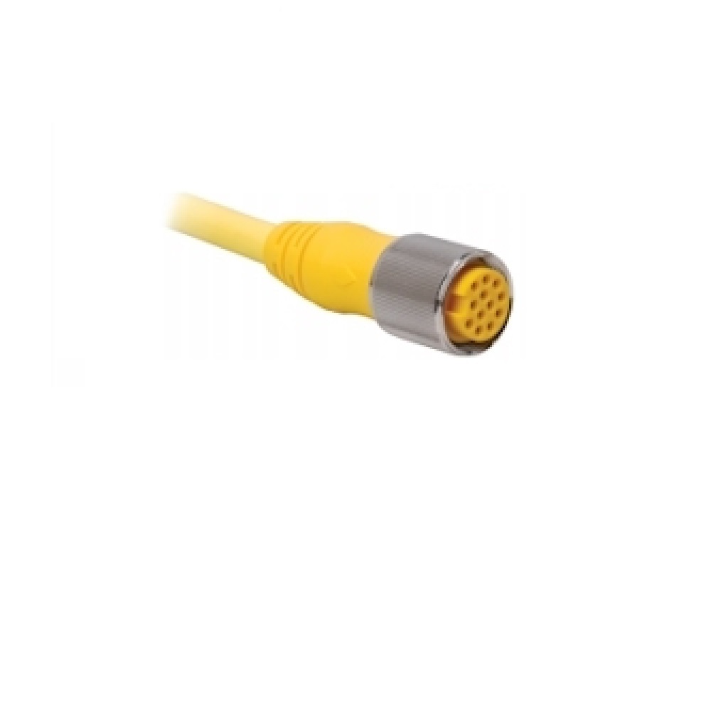 RKM 106-10M TURCK CORDSET<BR>10 PIN 1 1/8" MINI FEMALE STR 10M PVC YE 16AWG 600VAC/DC