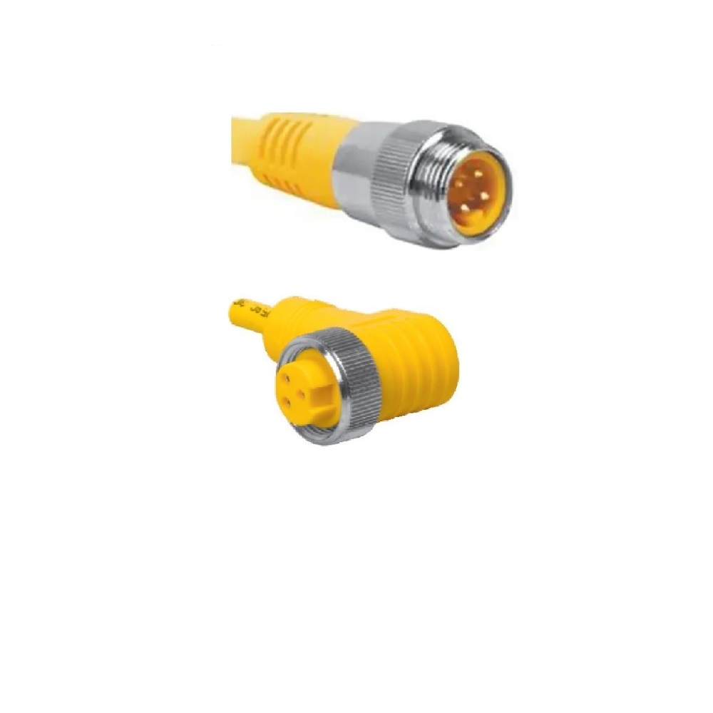 WKM 40-0.6M-RS4.4T TURCK CORDSET<BR>4 PIN 7/8" MINI F/M ELB/ STR 6M PVC YE18AWG 250VAC/DC