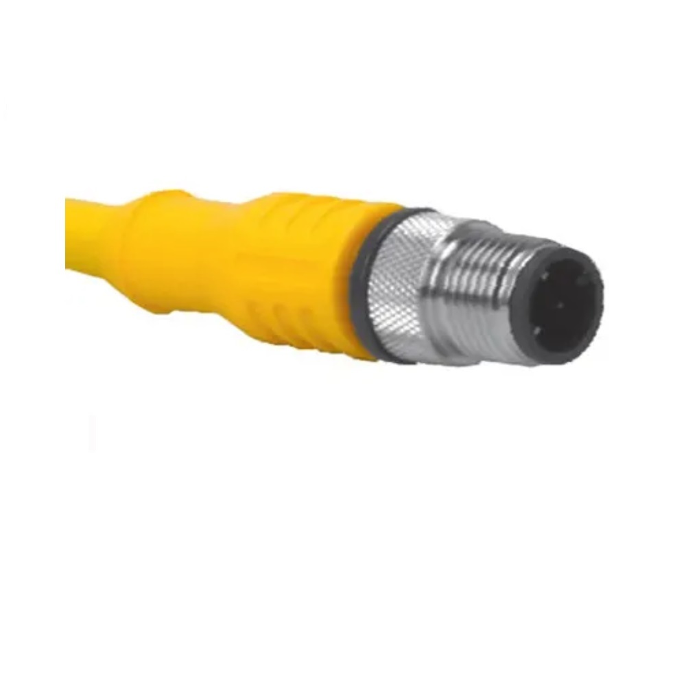 RSC 4.4T-2 TURCK CORDSET<BR>4 PIN M12 MALE STR 2M PVC YE 18AWG 250VAC/DC