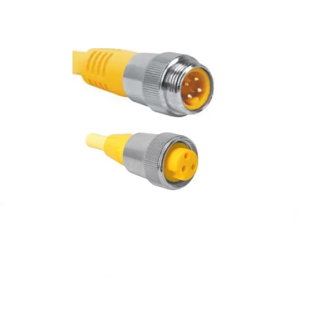 WSV WKV 44-3M/S4000 TURCK CORDSET<BR>4 PIN 7/8" MINI M/F ELB 3M PVC BK 14AWG SS 600VAC