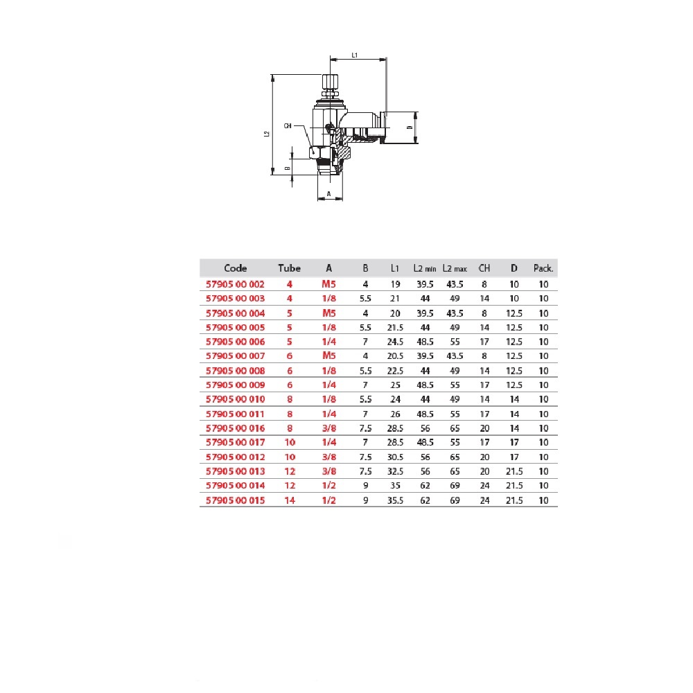 57905-4-M5 AIGNEP NP BRASS FLOW CONTROL<BR>4MM TUBE X M5 THR MALE METER OUT, KNOB ADJ