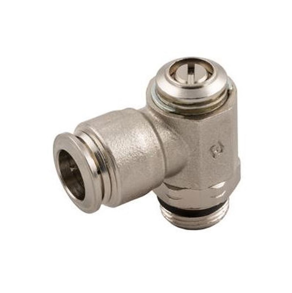 57901-10-1/4 AIGNEP NP BRASS FLOW CONTROL<BR>10MM TUBE X 1/4" UNIV MALE METER OUT, SCREW ADJ
