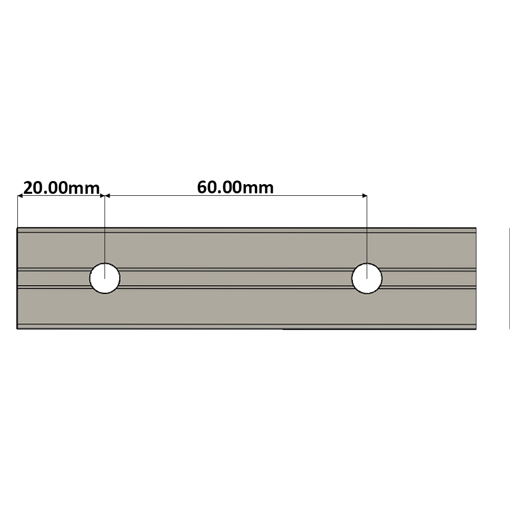 LSD25RLX220-S20-N-D AIRTAC LOW PROFILE RAIL<br>LSD 25MM SERIES, NORMAL ACCURACY, 20MM END TO FIRST HOLE, CUT TO LENGTH OF 220MM