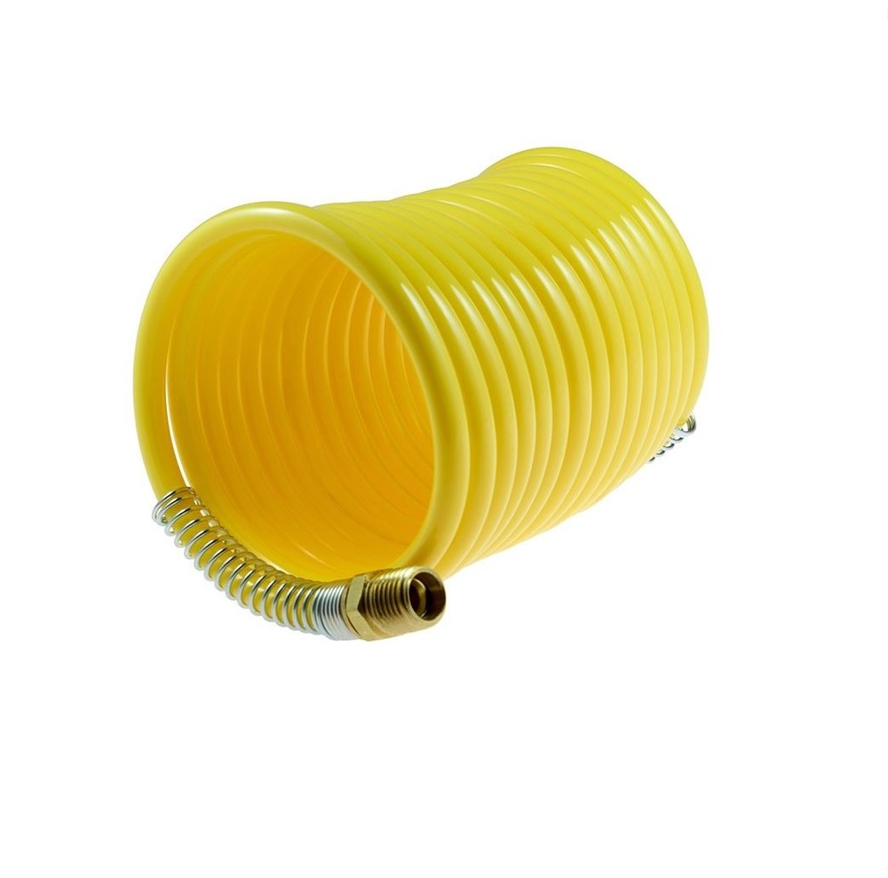 N38-12A COILHOSE COIL<BR>NYLON 3/8" ID 9' WL YELLOW W/1/4" FITTING