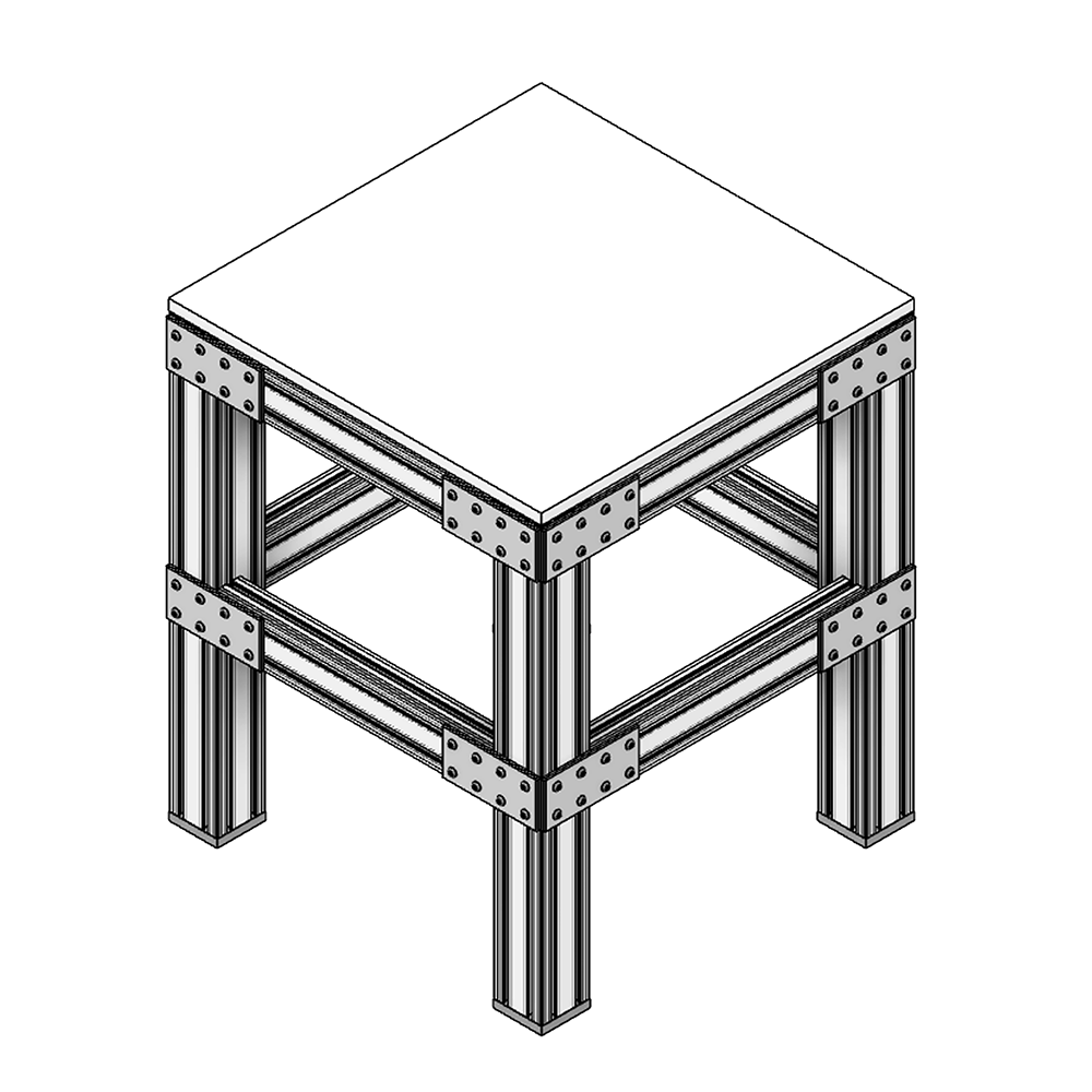 SQUARE TABLE 90X90 MODULAR SOLUTION SQUARE TABLE MADE FROM 90X90 ALUMINUM PROFILE