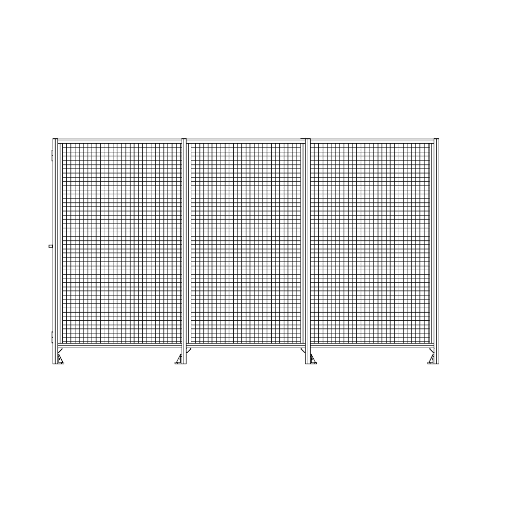 M-10351-M-12X12-0 ROBOTIC PERIMETER INDUSTRIAL GUARDING PREMADE CELL, 1" WIRE MESH, 12'X12'