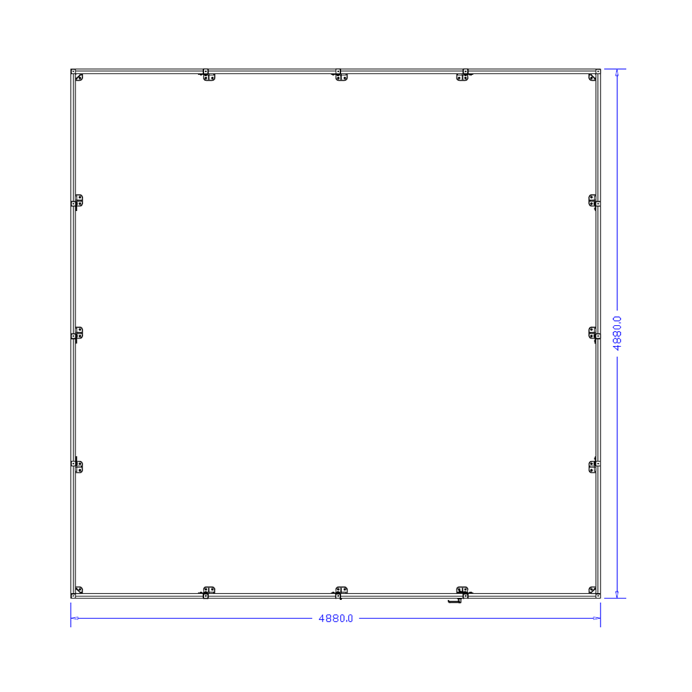 M-10351-M-16X16-0 ROBOTIC PERIMETER INDUSTRIAL GUARDING PREMADE CELL, 1" WIRE MESH, 16'X16'