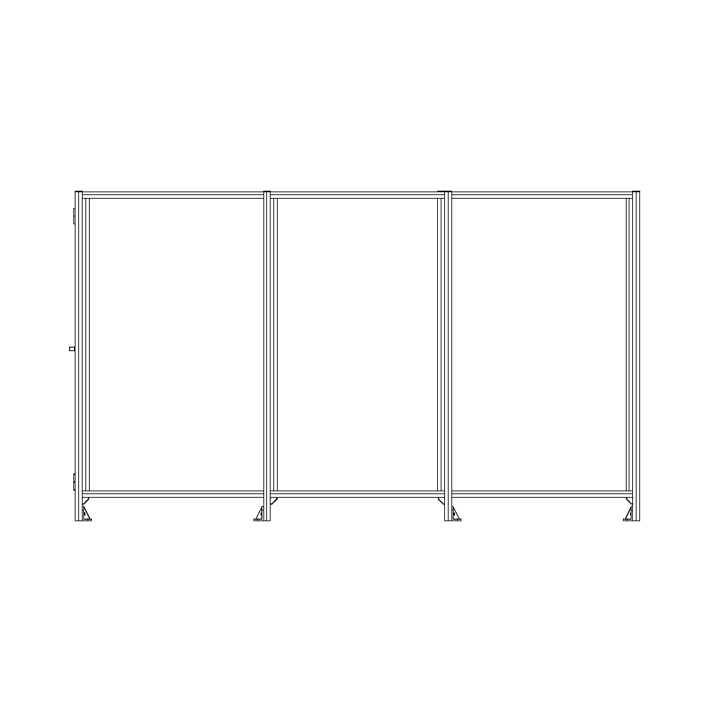 M-10351-P-12X12-0 ROBOTIC PERIMETER INDUSTRIAL GUARDING PREMADE CELL, 1/4" CLEAR POLYCARBONATE, 12'X12'