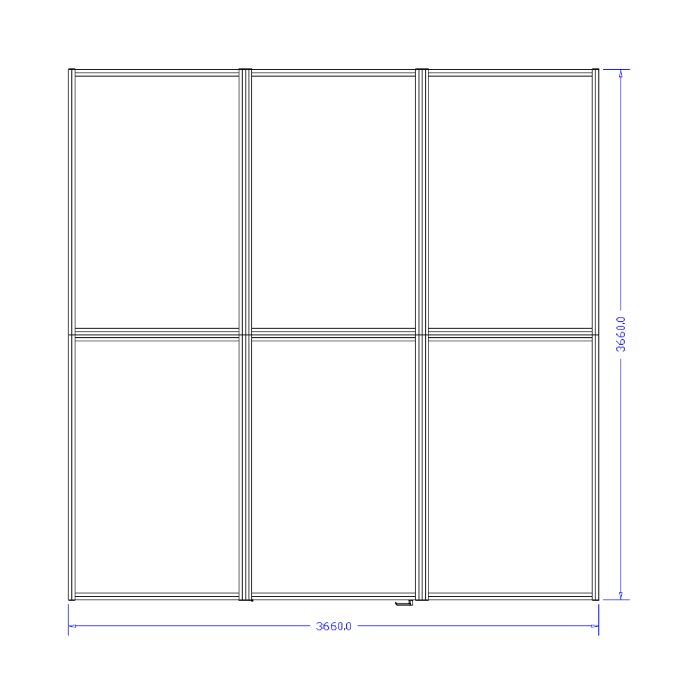 M-10352-SLG-12X12-0 INDUSTRIAL ENCLOSURE, SINTRA LIGHT GRAY PANELS, 12'X12'