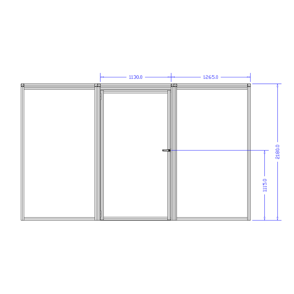 M-10352-SLG-12X12-0 INDUSTRIAL ENCLOSURE, SINTRA LIGHT GRAY PANELS, 12'X12'