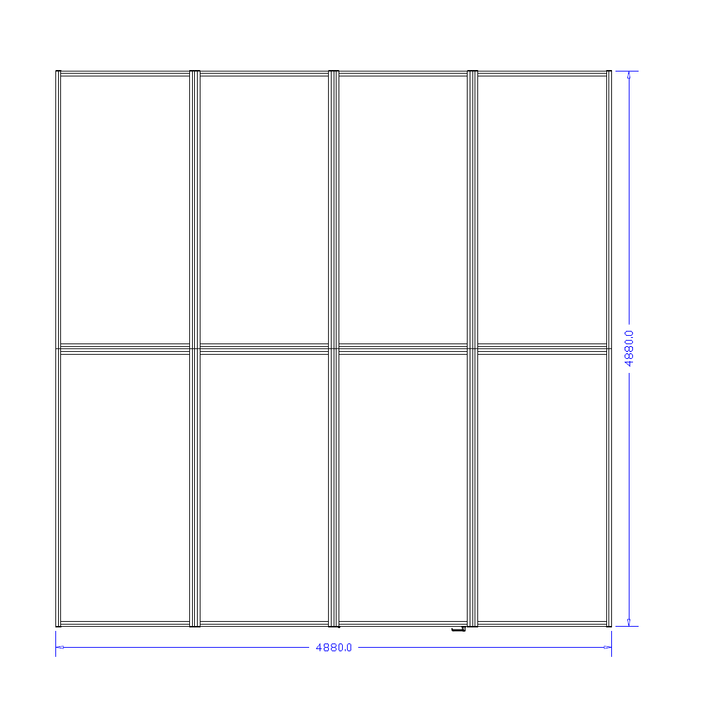 M-10352-SLG-16X16-0 INDUSTRIAL ENCLOSURE, SINTRA LIGHT GRAY PANELS, 16'X16'