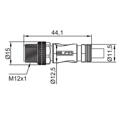 C12.4-10.32 ELCO SINGLE ENDED MICRO CABLE, 4 PIN M12 MALE STRAIGHT PVC BLACK 22 AWG 10M