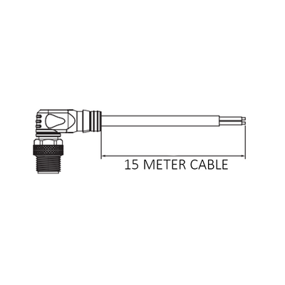 CB12.4-15.33 ELCO SINGLE ENDED MICRO CABLE, 4 PIN M12 MALE ELBOW PVC YELLOW 22 AWG 15M