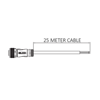 CO12.5-25.32 ELCO SINGLE ENDED MICRO CABLE, 5 PIN M12 FEMALE STRAIGHT PVC BLACK 22 AWG 25M