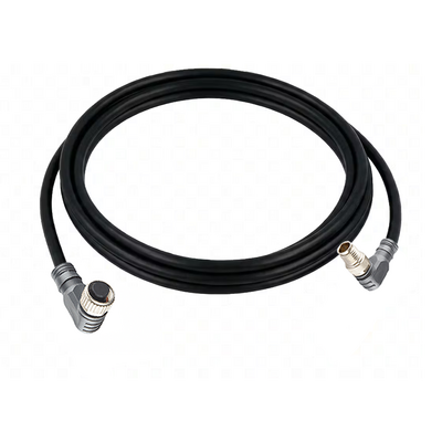 CBO12.3-2.22-CB8.3/P ELCO DOUBLE ENDED PATCH CABLE 3 PIN M12 X M8 F/M ELBOW 2M PUR BLACK 24 AWG