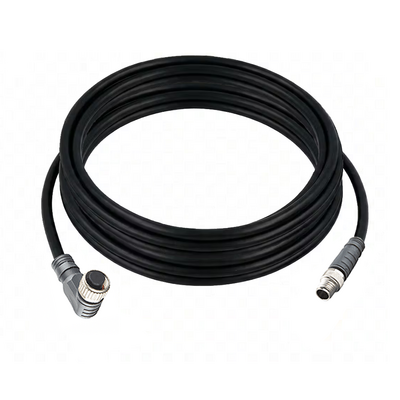 CBO12.4-5.22-C8.4/P ELCO DOUBLE ENDED PATCH CABLE 4 PIN M12 X M8 F/M ELB/STR 5M PUR BLACK 24 AWG