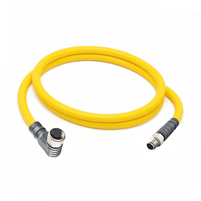 CBO12.3-1.23-C8.3/P ELCO DOUBLE ENDED PATCH CABLE 3 PIN M12 X M8 F/M ELB/STR 1M PUR YELLOW 24 AWG