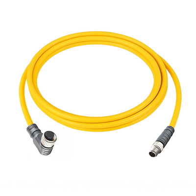 CBO12.3-2.23-C8.3/P ELCO DOUBLE ENDED PATCH CABLE 3 PIN M12 X M8 F/M ELB/STR 2M PUR YELLOW 24 AWG