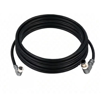 CBO8.3-5.22-CB12.3/P ELCO DOUBLE ENDED PATCH CABLE 3 PIN M8 X M12 F/M ELBOW 5M PUR BLACK 24 AWG
