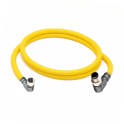 CBO12.3-1.23-CB8.3/P ELCO DOUBLE ENDED PATCH CABLE 3 PIN M12 X M8 F/M ELBOW 1M PUR YELLOW 24 AWG