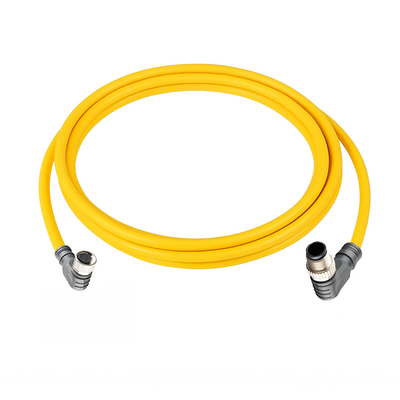 CBO12.3-2.23-CB8.3/P ELCO DOUBLE ENDED PATCH CABLE 3 PIN M12 X M8 F/M ELBOW 2M PUR YELLOW 24 AWG