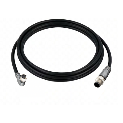 CBO8.3-2.22-C12.3/P ELCO DOUBLE ENDED PATCH CABLE 3 PIN M8 X M12 F/M ELB/STR 2M PUR BLACK 24 AWG