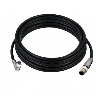CBO8.3-5.22-C12.3/P ELCO DOUBLE ENDED PATCH CABLE 3 PIN M8 X M12 F/M ELB/STR 5M PUR BLACK 24 AWG