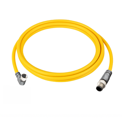 CBO8.3-2.23-C12.3/P ELCO DOUBLE ENDED PATCH CABLE 3 PIN M8 X M12 F/M ELB/STR 2M PUR YELLOW 24 AWG