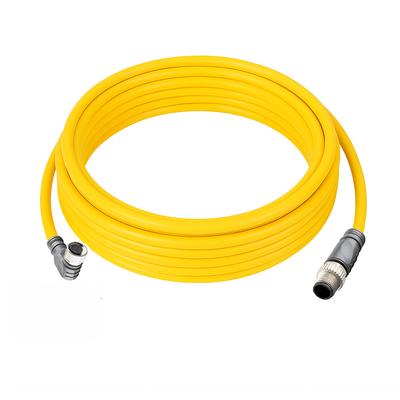 CBO8.4-5.23-C12.4/P ELCO DOUBLE ENDED PATCH CABLE 4 PIN M8 X M12 F/M ELB/STR 5M PUR YELLOW 24 AWG