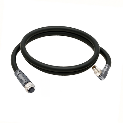 CO12.3-1.22-CB8.3/P ELCO DOUBLE ENDED PATCH CABLE 3 PIN M12 X M8 F/M STR/ELB 1M PUR BLACK 24 AWG