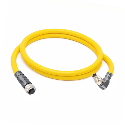 CO12.3-1.23-CB8.3/P ELCO DOUBLE ENDED PATCH CABLE 3 PIN M12 X M8 F/M STR/ELB 1M PUR YELLOW 24 AWG