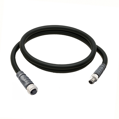 CO12.4-1.22-C8.4/P ELCO DOUBLE ENDED PATCH CABLE 4 PIN M12 X M8 F/M STRAIGHT 1M PUR BLACK 24 AWG