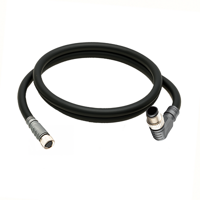 CO8.3-1.22-CB12.3/P ELCO DOUBLE ENDED PATCH CABLE 3 PIN M8 X M12 F/M STR/ELB 1M PUR BLACK 24 AWG