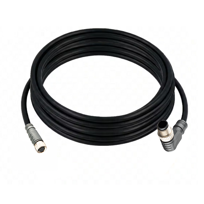 CO8.3-5.22-CB12.3/P ELCO DOUBLE ENDED PATCH CABLE 3 PIN M8 X M12 F/M STR/ELB 5M PUR BLACK 24 AWG
