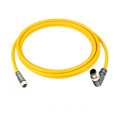 CO8.4-2.23-CB12.4/P ELCO DOUBLE ENDED PATCH CABLE 4 PIN M8 X M12 F/M STR/ELB 2M PUR YELLOW 24 AWG