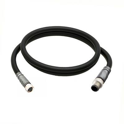 CO8.3-1.22-C12.3/P ELCO DOUBLE ENDED PATCH CABLE 3 PIN M8 X M12 F/M STRAIGHT 1M PUR BLACK 24 AWG