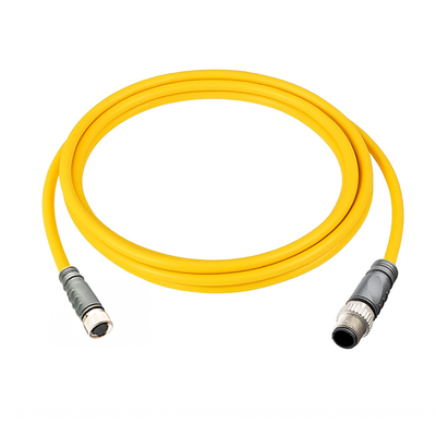 CO8.4-2.23-C12.4/P ELCO DOUBLE ENDED PATCH CABLE 4 PIN M8 X M12 F/M STRAIGHT 2M PUR YELLOW 24 AWG