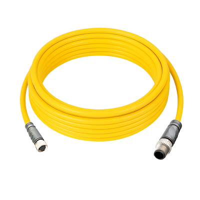 CO8.3-5.23-C12.3/P ELCO DOUBLE ENDED PATCH CABLE 3 PIN M8 X M12 F/M STRAIGHT 5M PUR YELLOW 24 AWG