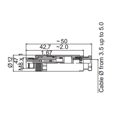LS8.3-0/C(BU) ELCO M8 FIELD ATTACHABLE SCREW TERMINAL CONNECTORS 3 PIN MALE STRAIGHT