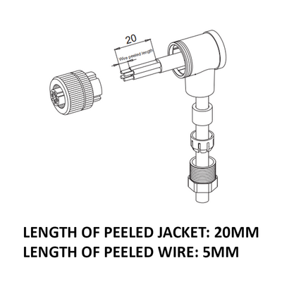 LSBO12.5-0/C(BU) ELCO M12 FIELD ATTACHABLE SCREW TERMINAL CONNECTORS 5 PIN FEMALE ELBOW