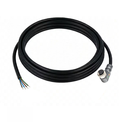 CBO12.4-3.32/LN/P ELCO SINGLE ENDED MICRO CABLE, 4 PIN M12 FEMALE ELBOW PUR BLACK 22 AWG 3M NPN LED